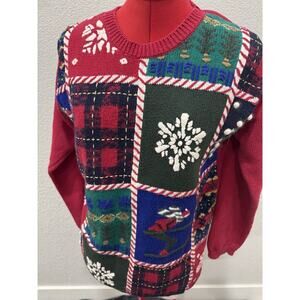 Vintage Jennifer Moore Womens Tracher Christmas Ugly Xmas Knit Sweater Size S